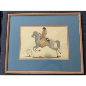 Harrison Begay Navajo Horse Silk Screen Print Native American Art Framed 21x17